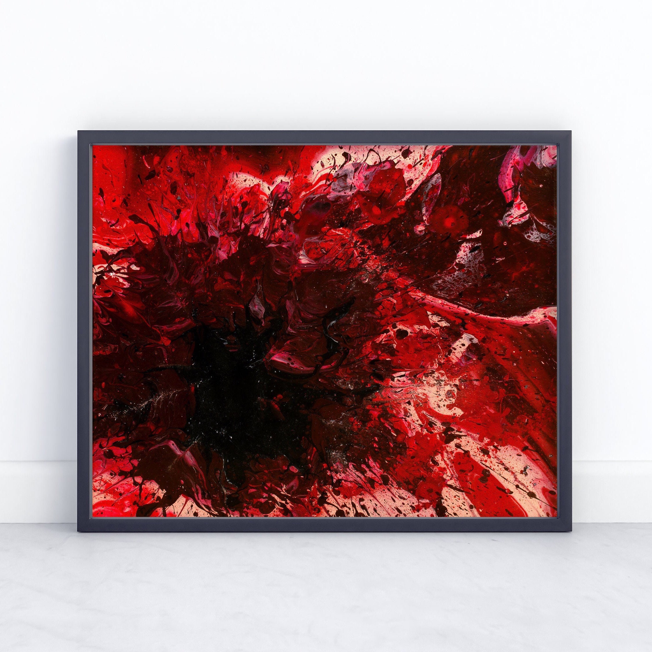 Eviscerate Art Print Gorey Blood Splatter Blood in Blood Out Blood Drop Guts Horror Decor Fluid