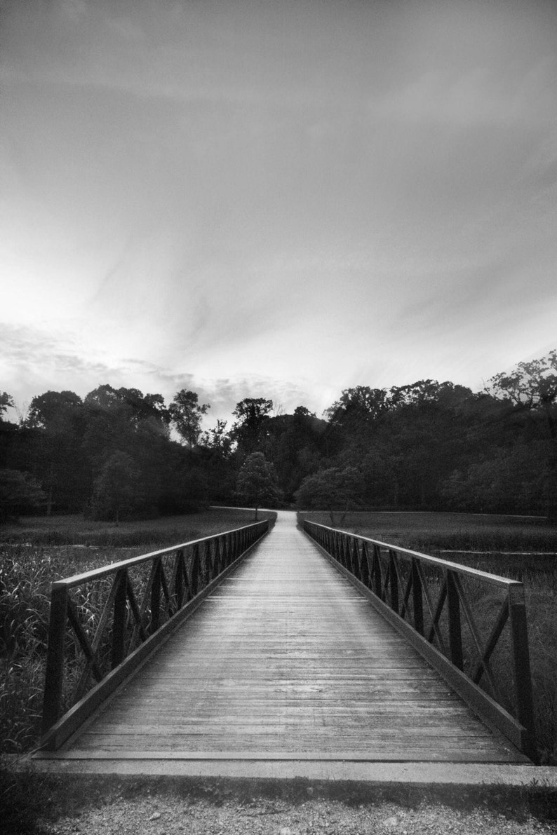 The bridge photo print black and white photography aesthetic etsy