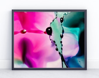 Alcohol Ink Art Print, "Schism"