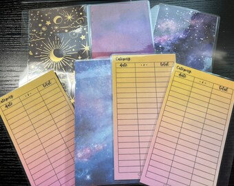 A6 Cash Binder Trackers | Celestial Mermaid