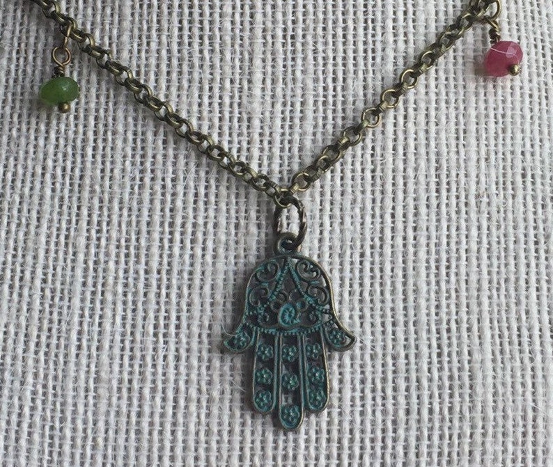 Hamsa Charm Necklace Etsy