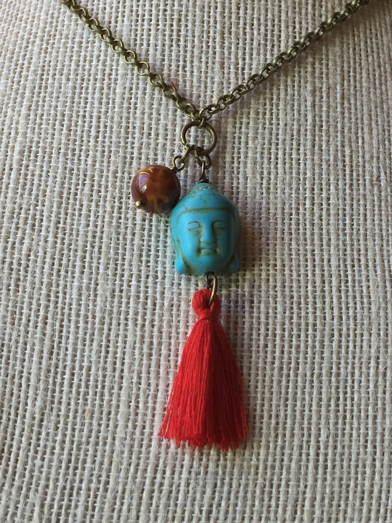 Red string buddha necklace Clearance