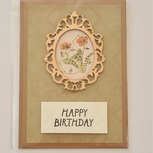 Handmade Birthday Greeting Card - Flowers