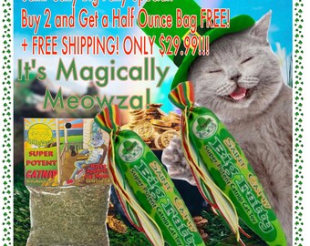 Feline Lucky, Shamrock Kitty Gift, Super Potent Catnip, Catnip Kicker, Handmade Cat Toys, Gift for Cat Lover, Eco Friendly, Lucky Cat Toy