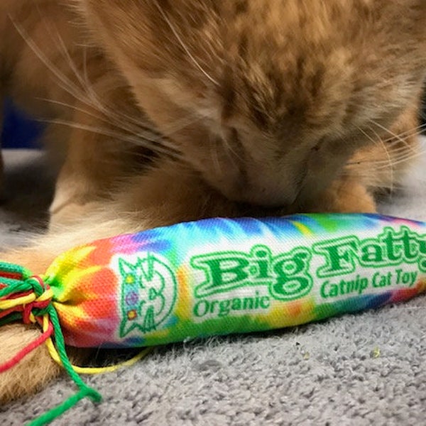 Organic Catnip Toy, Catnip Kicker, Cat Nip Joint, Tie Dye, All Natural Cat Toys, Best Cat Toys, Homemade Cat Toys, Gift, Cat Lover, Hippie