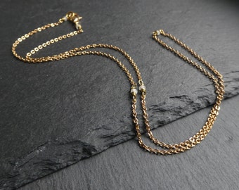 Moonstone dainty necklace | Gold filled gemstone necklace with tiny moonstone beads | Moonstone gold | Gold filled