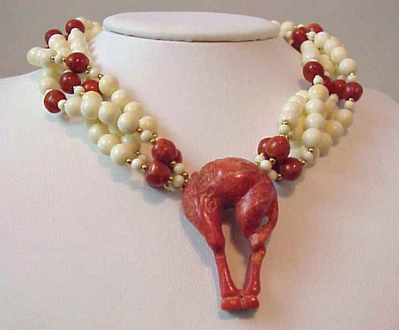 Carved Rhodonite Horse Choker