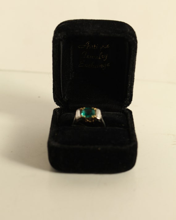 Antique Exquisite Emerald and Diamond 18k Gold an… - image 7