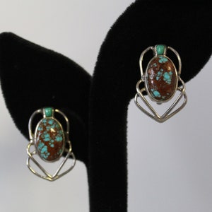 Sterling Silver and Turquoise Clip On Earrings