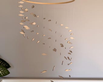 Angeln Kinderzimmer Baby Mobile - Geschenk für Fischer Papa, See Haus Kinderzimmer Dekor, Holz Fisch Krippe Mobile, Neugeborenen Jungen Geschenk, Kinderzimmer im Freien
