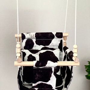 Baby Cow Print Fabric Swing Indoor Outdoor Baby Todler Swing Baby Hammock Ready to Ship