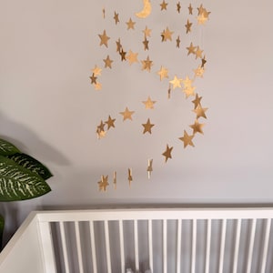 Star Baby Mobile • Wooden Celestial Crib Mobile • Modern Nursery Decor • Gender Neutral Baby Shower Gift