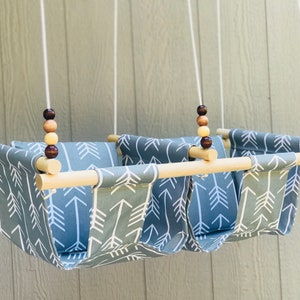 Twin Babies Fabric Swing.  Double Indoor/Outdoor Baby/Todler Swing with a Pillow
