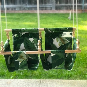 Outdoor Hawaiian Jungle Tropical Fabric Twin Baby Swing Hammock Shipped in 3 days Customize it