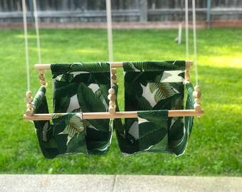 Outdoor Hawaiian Jungle Tropical Fabric Twin Baby Swing Hammock Shipped in 3 days Customize it