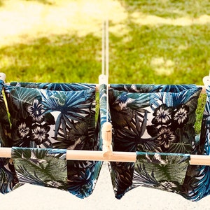 Outdoor Indoor Hawaiian Jungle Tropical Fabric Twin Baby Swing Hammock Shipped in 3 days Customize it