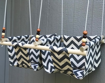 Twin Babies Fabric Swing.  Double Indoor/Outdoor Baby/Todler Swing with a Pillow