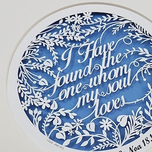 Valentines Day Gift, I Have Found the One Religious Sign, Papercut Bedroom Wall Decor