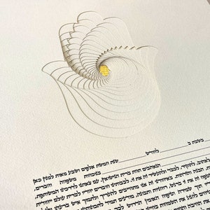 PaperCut Hamsa ketubah, Custom Jewish Wedding Certificate, Interfaith ketubah, Reform Ketubah