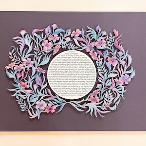 Eshet Chayil Paper Art, English Woman of Valor, Judaica Home Decor