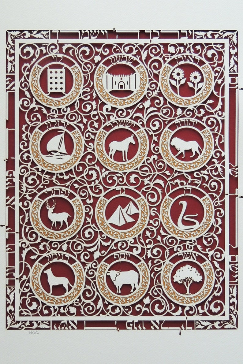 Jewish Gifts Judaica Art Jewish Wall Art Blue Priestly Etsy