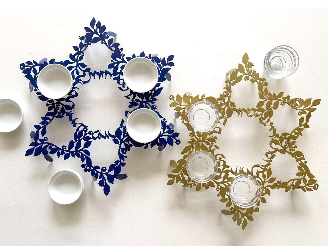 Star of David Passover Seder Plate, Blue and White Jewish Home Decor - Etsy