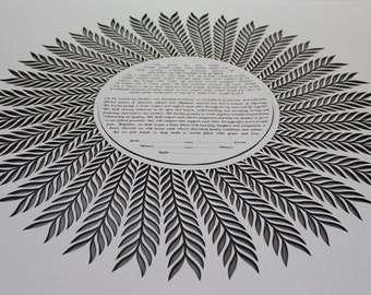 Beautiful Custom Ketubah, Interfaith Ketubah Designs for Jewish Weddings