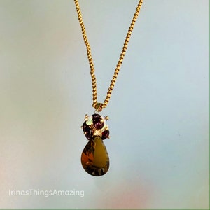Smoky Quartz Gold Filled Chain Necklace Femme Christmas Gifts For Women Unique Love Gift For Her Boho Chic Pendant Necklace image 5