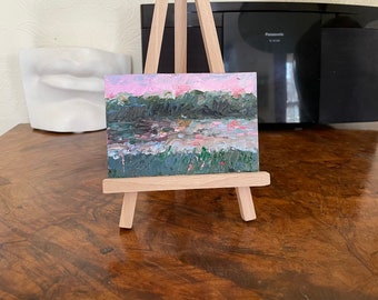 Original Oil Painting In Miniature Hand Painted Mini Landscape Impressionistic Art