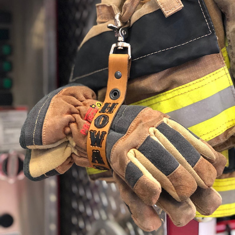 Firefighter Custom Leather Glove Strap 2015 Etsy