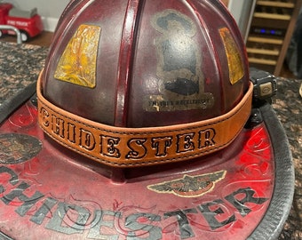 Custom leather Helmet Name Band