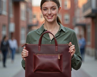 Womens laptop bag, leather work bag, engraved macbook case, laptop case, notebook cover, laptop sleeve, office laptop womens gift