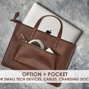 Schlanke Laptop Tasche aus Leder: Personalisierte MacBook Hülle Bild 7