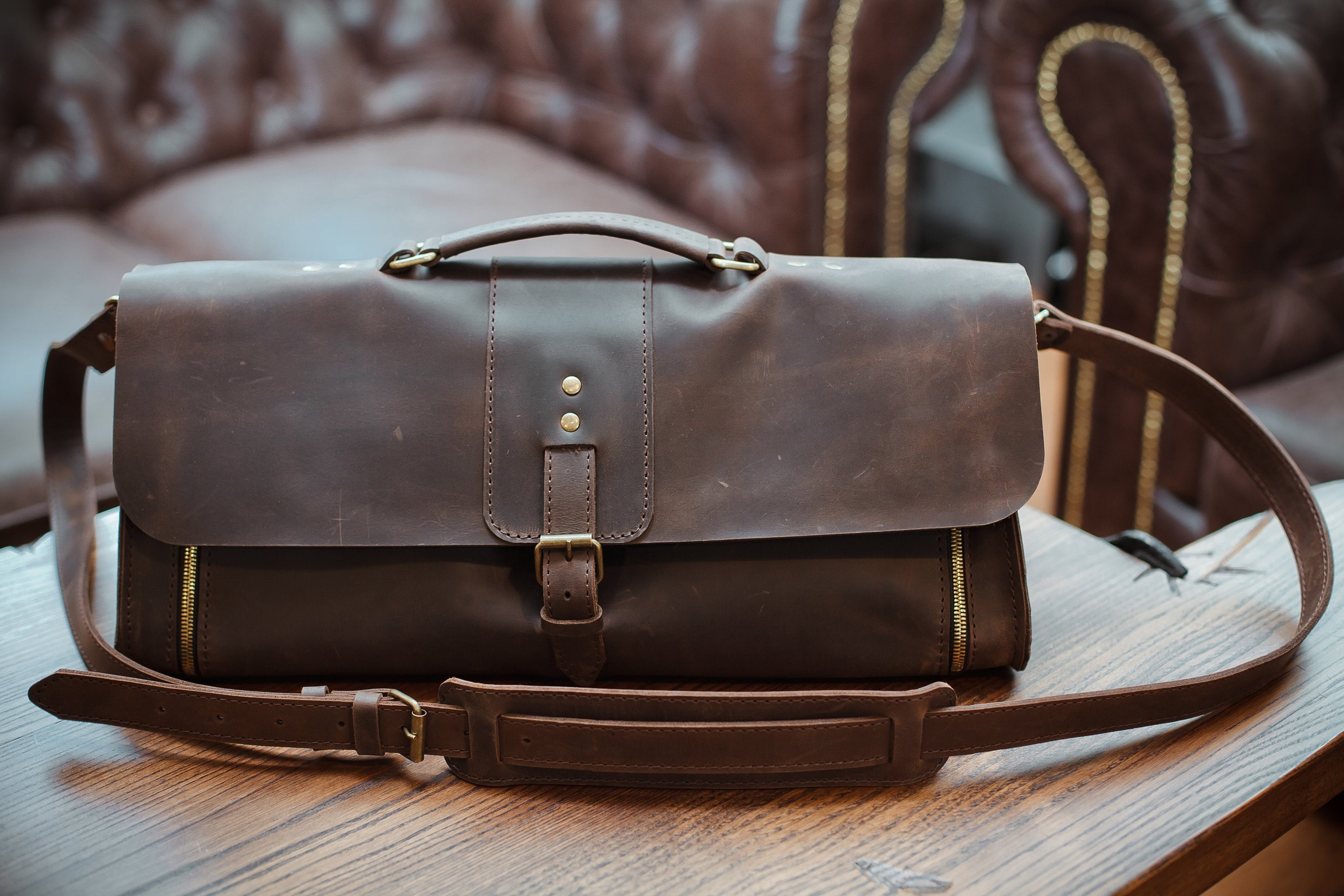 Leather tool bag Professional bag Hairdresser gift, Tool storage bag, Gift personalized, Brown Toolbox, Leather tool pouch, Barber gifts