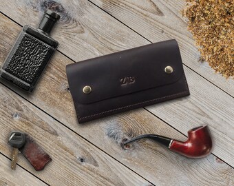 Leder Tabaktasche, Tobacco Leather, Cigarette Case, Handmade Tobacco, Leather Tobacco Bag, Tobacco Wallet, Smoke Accessories