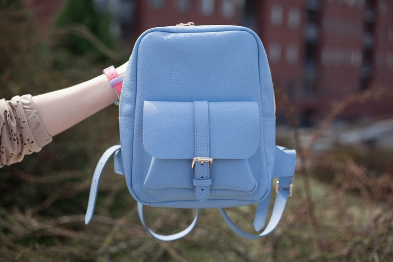 baby blue backpack purse