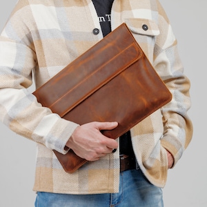 Naam laptoptas, leren MacBook-hoes, aangepaste MacBook-hoes, leren laptophoes, laptoptas monogram, laptophoes Best