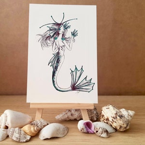 Sprite Mermaid - Fine Art Prints/Cards - Available in A6 and A5 size.