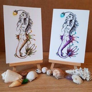 Angler Sirene - Kunstdrucke/Kunstkarten - Erhältlich in A6 und A5 Größe.