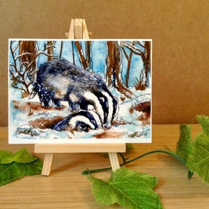 Fine Art Badger Prints/Cards - Available in A6 and A5 size.