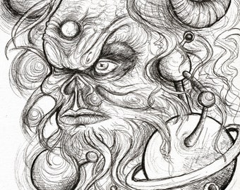 Mother Aughra Prints/Cards - Dark Crystal Fan Art - Available in A5 and A6 size