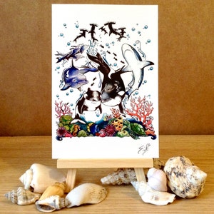 Sous la mer - Impressions/cartes d'art. A6 et A5 disponibles