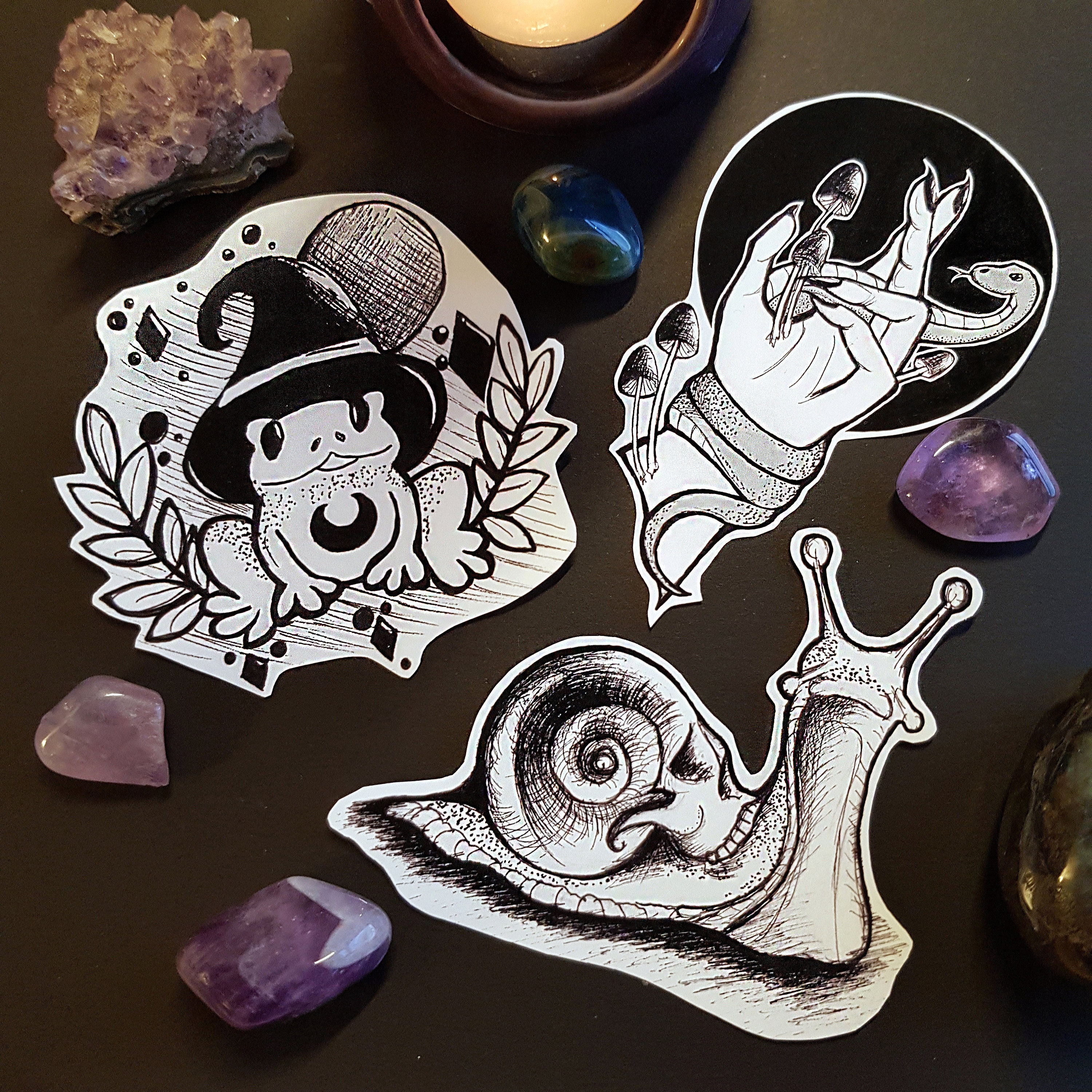 Witch Vibes Glossy Halloween Stickers - 3 different designs available