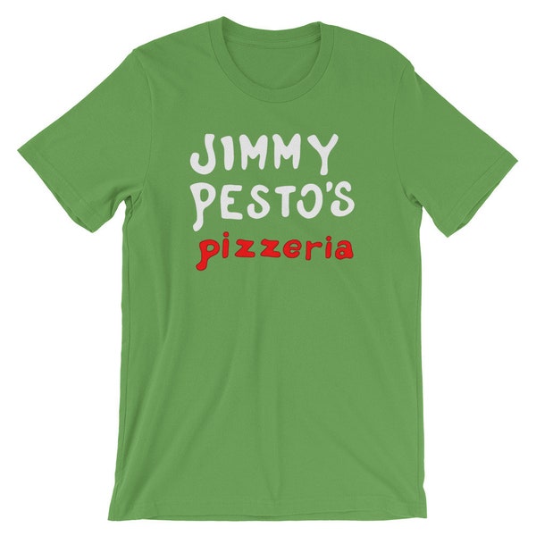 "Jimmy Pesto's ""Pizzeria"" Kurzärmeliges Unisex-T-Shirt."