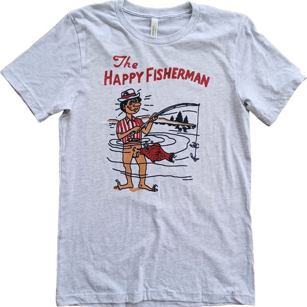 The Happy Fisherman Unisex Kurzarm T-Shirt