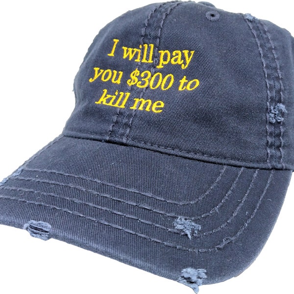 I Will Pay You 300 Dollars To Kill Me Distressed Dad Hat