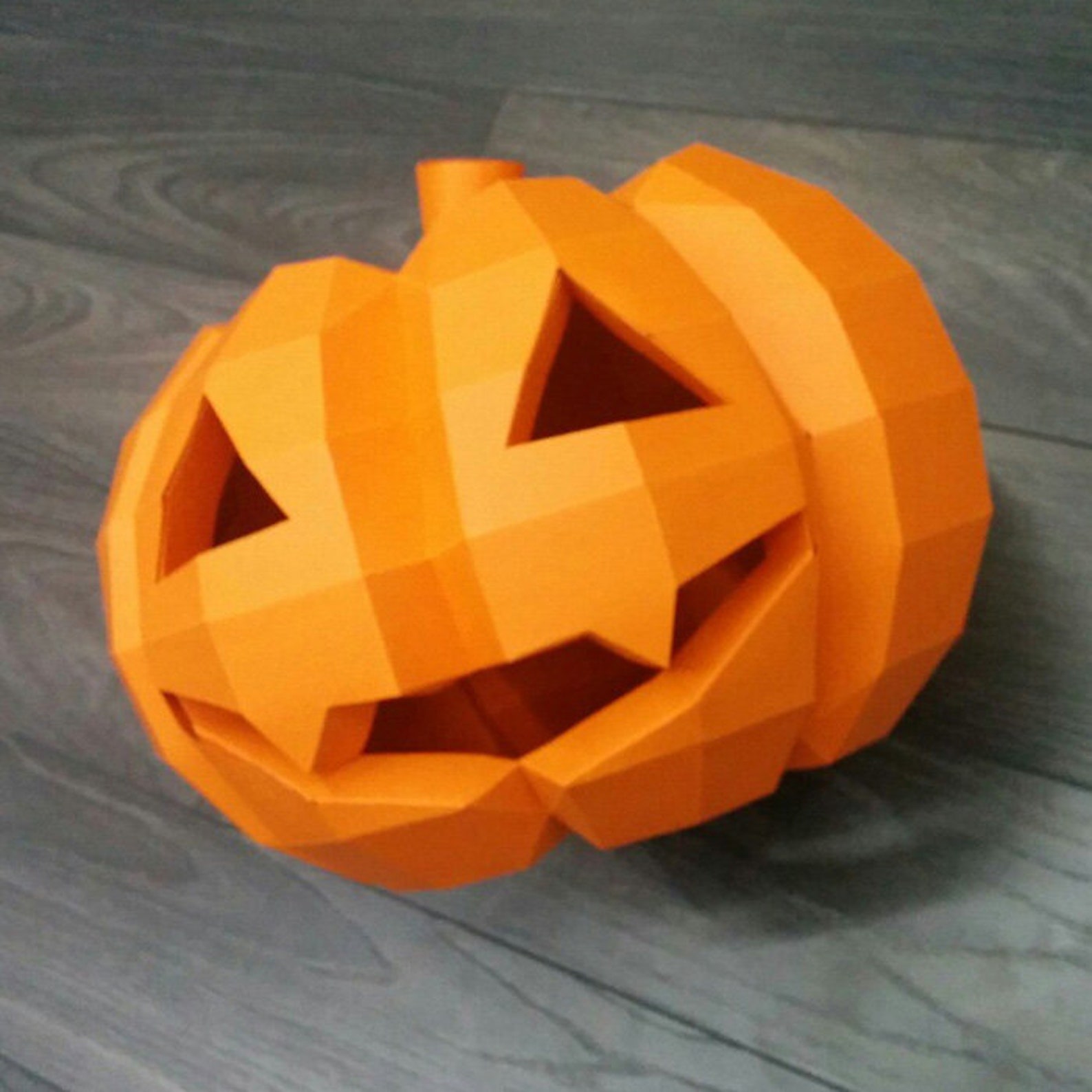 Pumpkin Papercraft Template Low Poly DIY Halloween Decoration Etsy