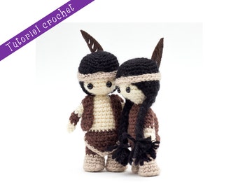 Tutoriel crochet: couple de mini poupées indiennes