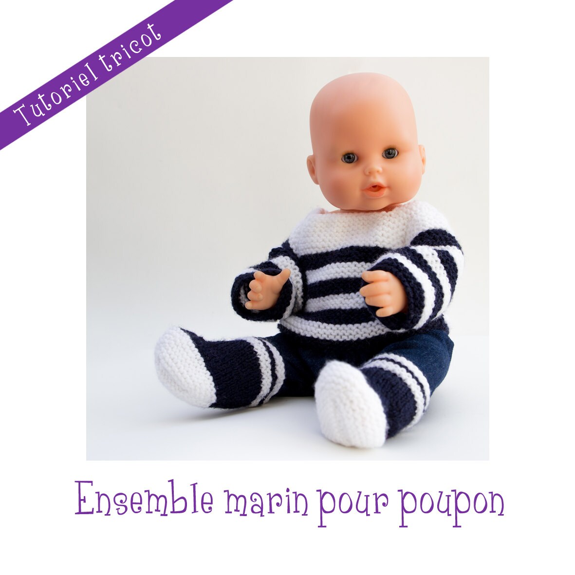 Tutoriel Tricot Pull Marin Et Bottes De Pluie Pour Poupon De Etsy