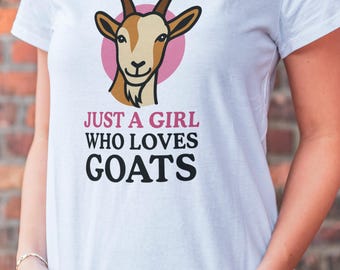 Camiseta "Solo una chica que ama a las cabras" / Camiseta con ilustración de cabra